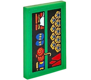 LEGO Bright Green Tile 2 x 3 with Sweets Sticker (26603)