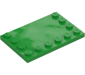 LEGO Leuchtendes Grün Fliese 4 x 6 mit Noppen auf 3 Edges (6180)