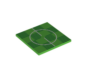 LEGO Bright Green Tile 6 x 6 with Football pitch center with Bottom Tubes (10202 / 66747)