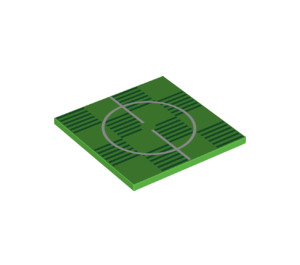 LEGO Leuchtendes Grün Fliese 6 x 6 mit FußBall pitch Mitte mit Unterrohren (10202 / 66747)