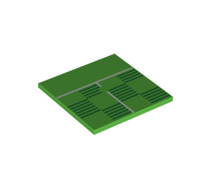 LEGO Vert clair Tuile 6 x 6 avec Football pitch Bord avec tubes inférieurs (10202 / 73174)