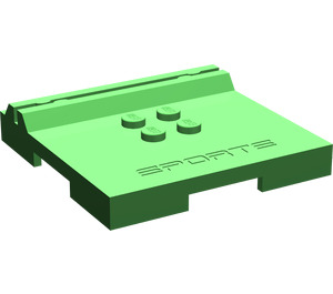 LEGO Leuchtend grün Fliese 6 x 6 x 0.7 mit 4 Bolzen und Card-Halter "Sport" (45522)