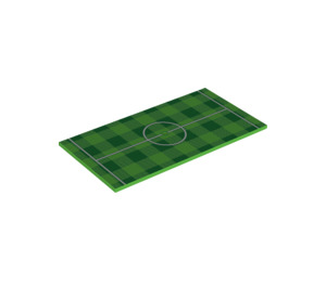 LEGO Bright Green Tile 8 x 16 with Football pitch center with Bottom Tubes, Textured Top (82471 / 90498)