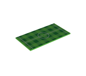 LEGO Vert clair Tuile 8 x 16 avec Football pitch Centre avec tubes inférieurs, dessus texturé (82471 / 90498)