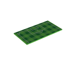 LEGO Bright Green Tile 8 x 16 with Football pitch goal 2 with Bottom Tubes, Textured Top (82472 / 90498)