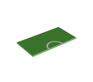 LEGO Verde brillante Piastrella 8 x 16 con Half-Cerchio Calcio Field Marking con tubi alla base, parte superiore testurizzata (90498 / 101350)