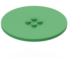 LEGO Fel groen Tegel 8 x 8 Ronde met 2 x 2 Midden Studs (6177)