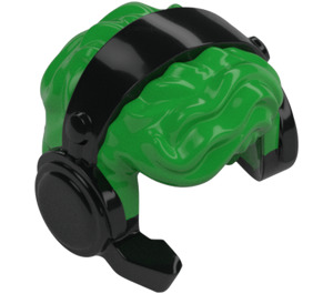 LEGO Vert Clair Cheveux ébouriffés avec Noir Casque avec Microphone (35741)