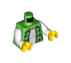 LEGO Bright Green Transport Driver Torso With Brigh Plaid Shirt (973 / 76382)