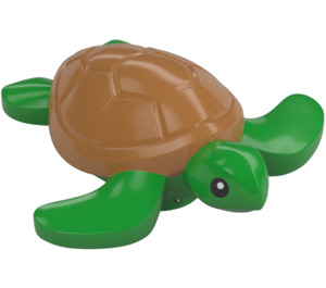 LEGO Fel groen Schildpad (Klein) met Medium Vleeskleur Shell (67040 / 104101)