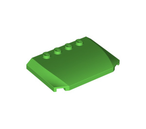 LEGO Leuchtend grün Keil 4 x 6 Gebogen (52031)