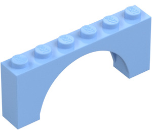 LEGO Bright Light Blue Arch 1 x 6 x 2 Medium Thickness Top (15254)