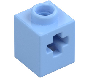 LEGO Bright Light Blue Brick 1 x 1 with Axle Hole (73230)