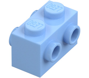 LEGO Bright Light Blue Brick 1 x 2 with Studs on Opposite Sides (52107)