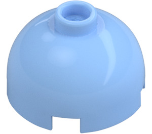 LEGO Bright Light Blue Brick 2 x 2 Round with Dome Top (with Axle Holder) (3262 / 30367)