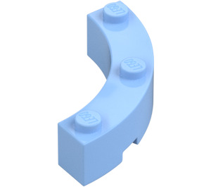 LEGO Bright Light Blue Brick 4 x 4 Round Corner (Wide with 3 Studs) (48092 / 72140)