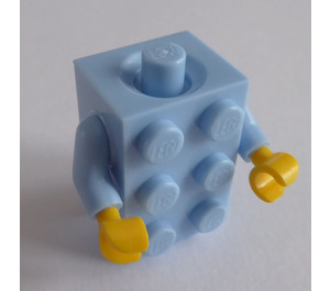 LEGO Bright Light Blue Brick Costume with Bright Light Blue Arms and Yellow Hands