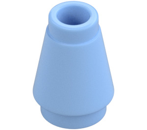 LEGO Leuchtendes Hellblau Kegel 1 x 1 mit oberer Kante (28701 / 59900)