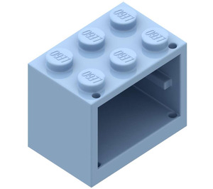 LEGO Bright Light Blue Cupboard 2 x 3 x 2 with Solid Studs (4532)