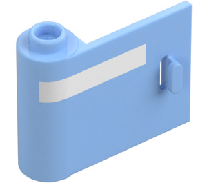 LEGO Bright Light Blue Door 1 x 3 x 2 Left with White Stripe with Hollow Hinge (39623 / 106232)