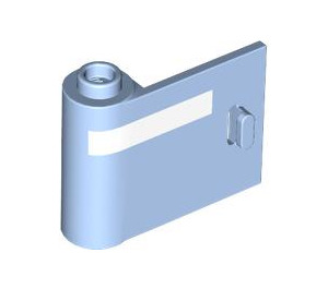 LEGO Bright Light Blue Door 1 x 3 x 2 Left with White stripe with Hollow Hinge (39623 / 106232)