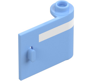 LEGO Bleu Clair Brillant Porte 1 x 3 x 2 Droite avec Blanc Bande avec charnière creuse (39622 / 106231)