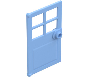 LEGO Bright Light Blue Door 1 x 4 x 6 with 4 Panes and Stud Handle (60623)