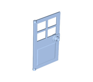 LEGO Bright Light Blue Door 1 x 4 x 6 with 4 Panes and Stud Handle (60623)