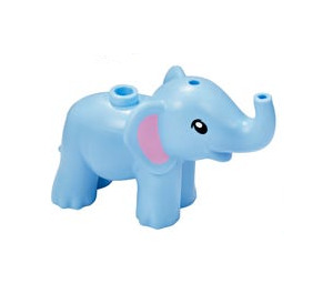 LEGO Leuchtendes Hellblau Elephant mit Rosa Ohren (67410 / 68038)