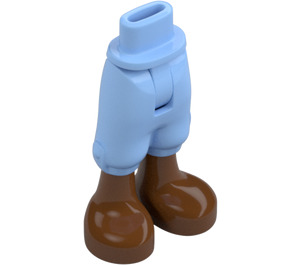 LEGO Bright Light Blue Friends Long Shorts with Brown Feet (2246)