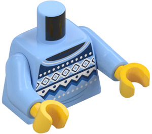 LEGO Lyseblå Guide Minifig Torso (973 / 76382)