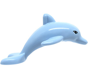 LEGO Bright Light Blue Jumping Dolphin with Bottom Axle Holder with Large Eyes and Eyelashes Round Shaped Eyes (13392 / 13987)