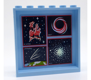 LEGO Bright Light Blue Panel 1 x 6 x 5 with Celestial Phenomena Sticker (59349)