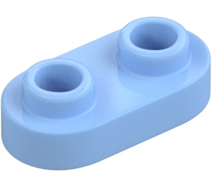 LEGO Bright Light Blue Plate 1 x 2 with Rounded Ends and Open Studs (35480)