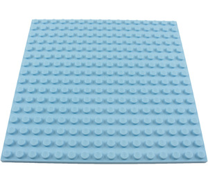 LEGO Leuchtendes Hellblau Platte 16 x 16 mit Rippen an der Unterseite (91405)