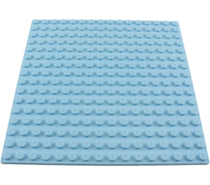LEGO Bleu clair brillant assiette 16 x 16 avec dessous de côtes (91405)