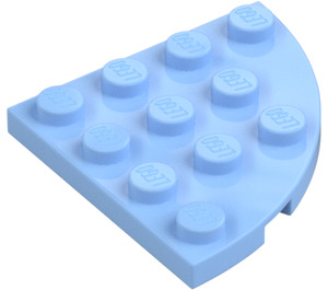 LEGO Bright Light Blue Plate 4 x 4 Round Corner (30565)