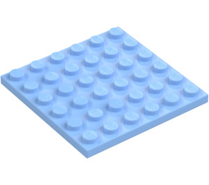 LEGO Leuchtendes Hellblau Platte 6 x 6 (3958)