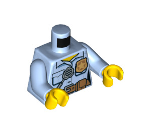 LEGO Bleu clair brillant Police Shirt avec Courroie, Radio et Badge Female Torse (973 / 76382)