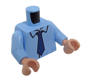 LEGO Bright Light Blue Shirt with Dark Blue Tie Torso (973 / 76382)