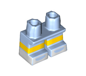 LEGO Leuchtendes Hellblau Kurze Beine mit Gelb Streifen und Weiß shoes (38653 / 41879)