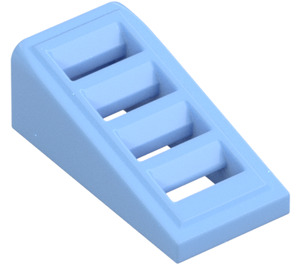 LEGO Bright Light Blue Slope 1 x 2 x 0.7 (18°) with Grille (61409)