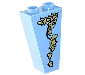LEGO Bright Light Blue Slope 1 x 2 x 3 (75°) Inverted with Tendril (left) Sticker (2449)