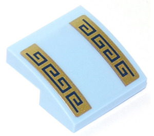 LEGO Bright Light Blue Slope 2 x 2 Curved with Side Panels, Trim Sticker (15068)