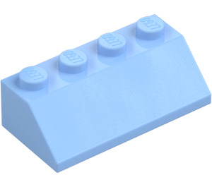 LEGO Bleu Clair Brillant Pente 2 x 4 (45°) avec surface rugueuse (3037)