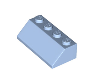 LEGO Helder Lichtblauw Helling 2 x 4 (45°) met ruw oppervlak (3037)