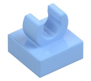 LEGO Azul claro brillante Plana 1 x 1 con Clip ("C" elevada) (15712 / 44842)