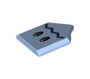 LEGO Bright Light Blue Tile 2 x 3 Pentagonal with Freezie Face (22385 / 95048)