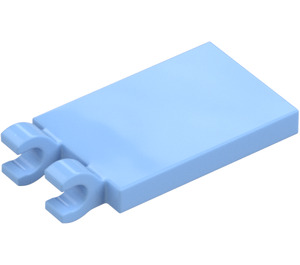 LEGO Bright Light Blue Tile 2 x 3 with Horizontal Clips (Thick Open 'O' Clips) (30350 / 65886)