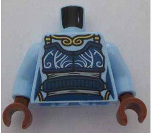 LEGO Leuchtendes Hellblau Torso Weiblich Outline Dark Blau Apron (973)